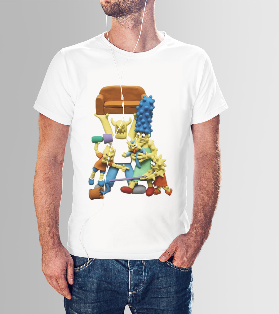 Couch Gag Sculpted Family Chaos Iconic Animation T-Shirt