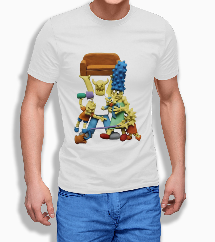 Couch Gag Sculpted Family Chaos Iconic Animation T-Shirt