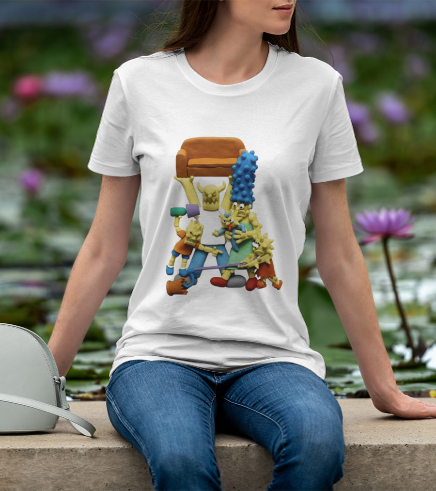 Couch Gag Sculpted Family Chaos Iconic Animation T-Shirt