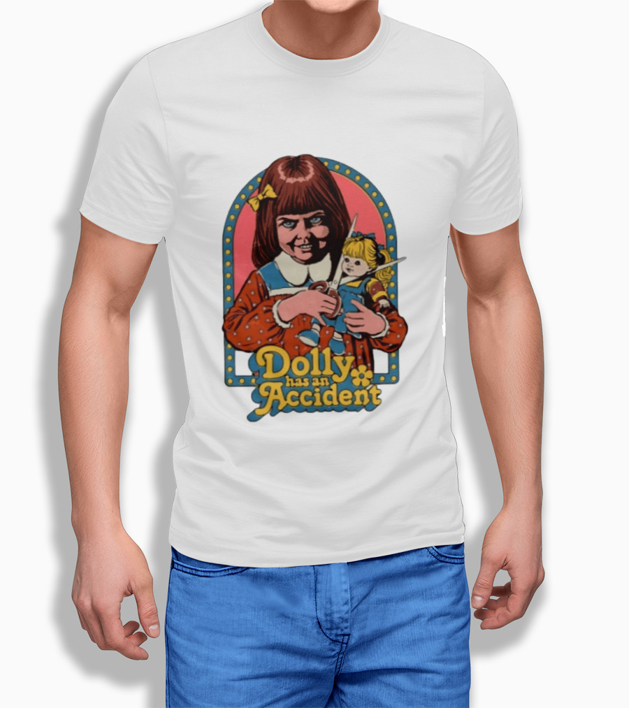 Dolly Has An Accident Creepy Doll Steven Rhodes T-Shirt