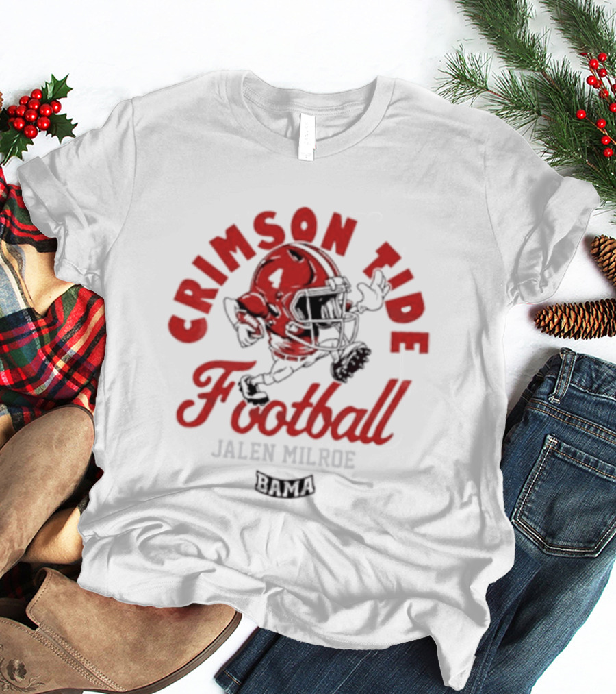 Crimson Tide Football Jalen Milroe Helmet T-Shirt
