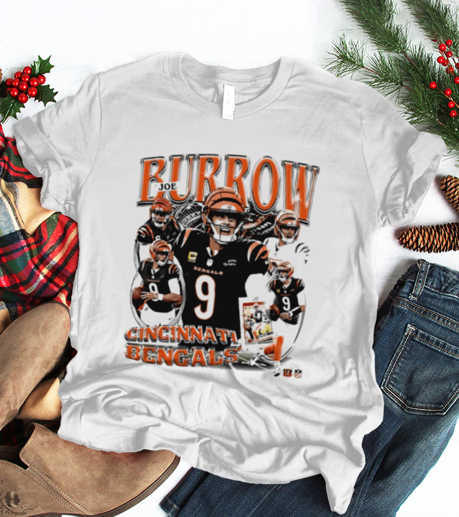 Burrow Cincinnati Bengals 9 Player Collage 2026 T-Shirt
