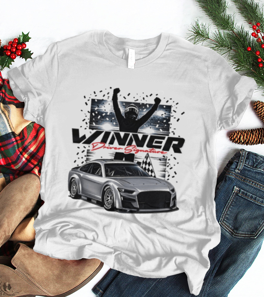Joey Logano 2026 Winner Bass Pro Shops Night Race Victory Car And Driver Signature T-Shirt
