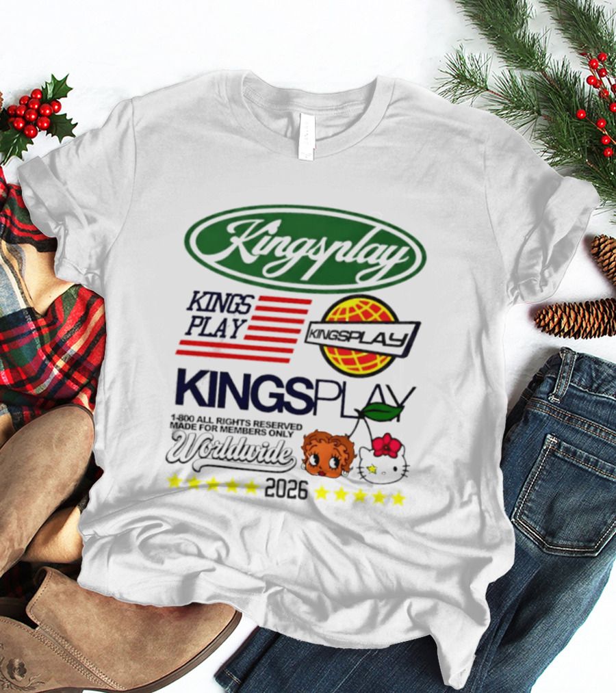 Kingsplay 1 800 All Rights Reserved Members Only Worldwide 2026 Hello Kitty Stars T-Shirt