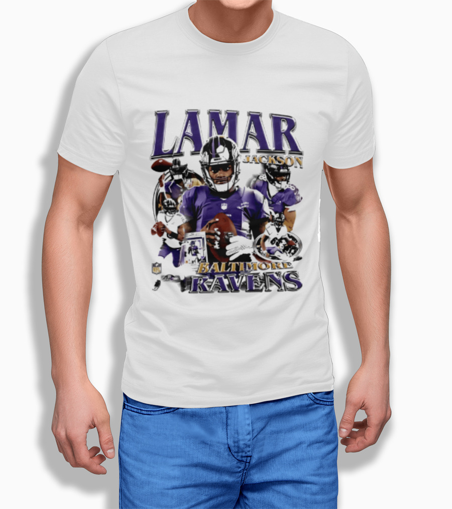 Lamar Jackson Baltimore Ravens Player Collage T-Shirt