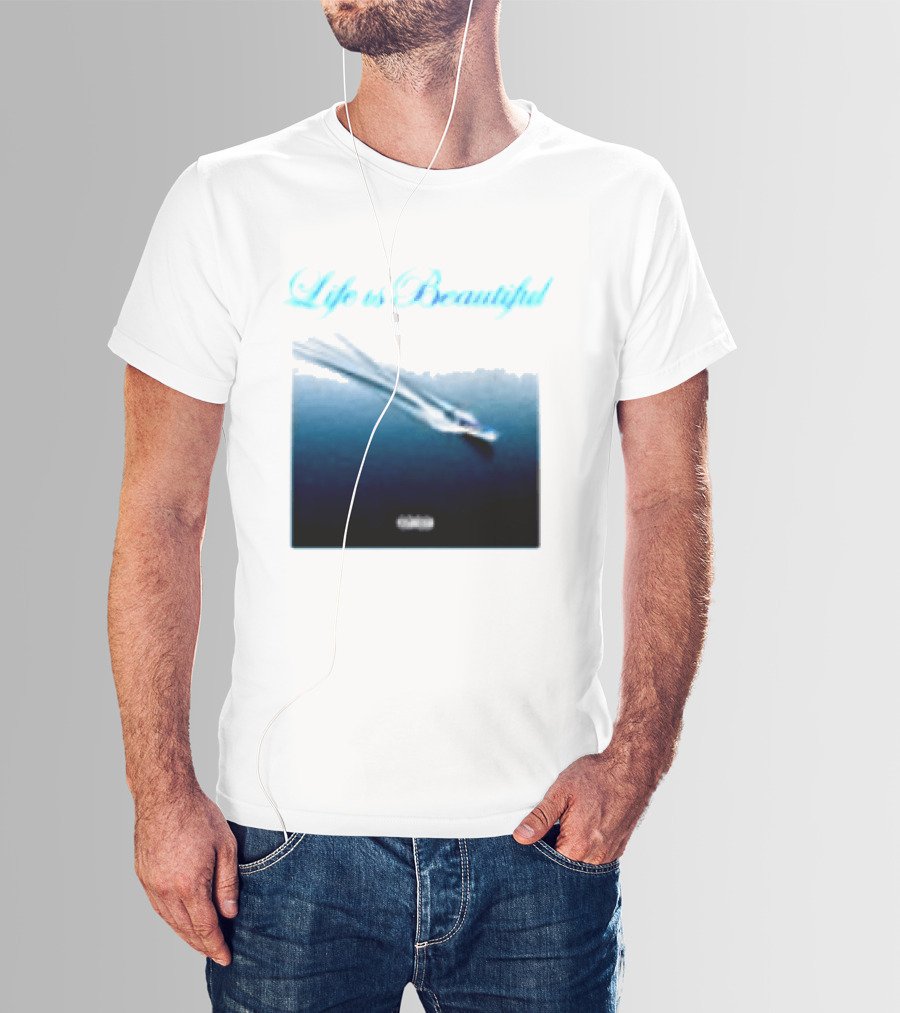 Life Is Beautiful Album White Larry June Shop T-Shirt