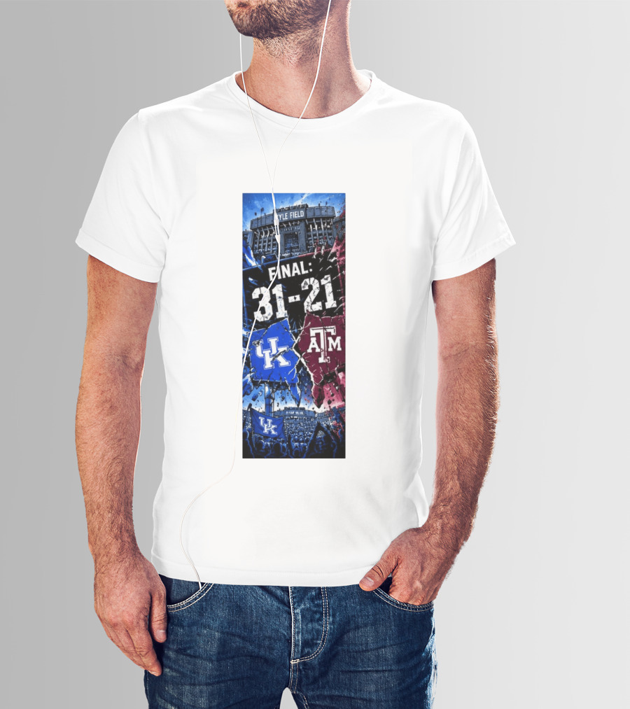 Kyle Field Final 31 21 Kentucky Wildcats Vs Texas A&M Aggies 2026 NCAA Victory T-Shirt