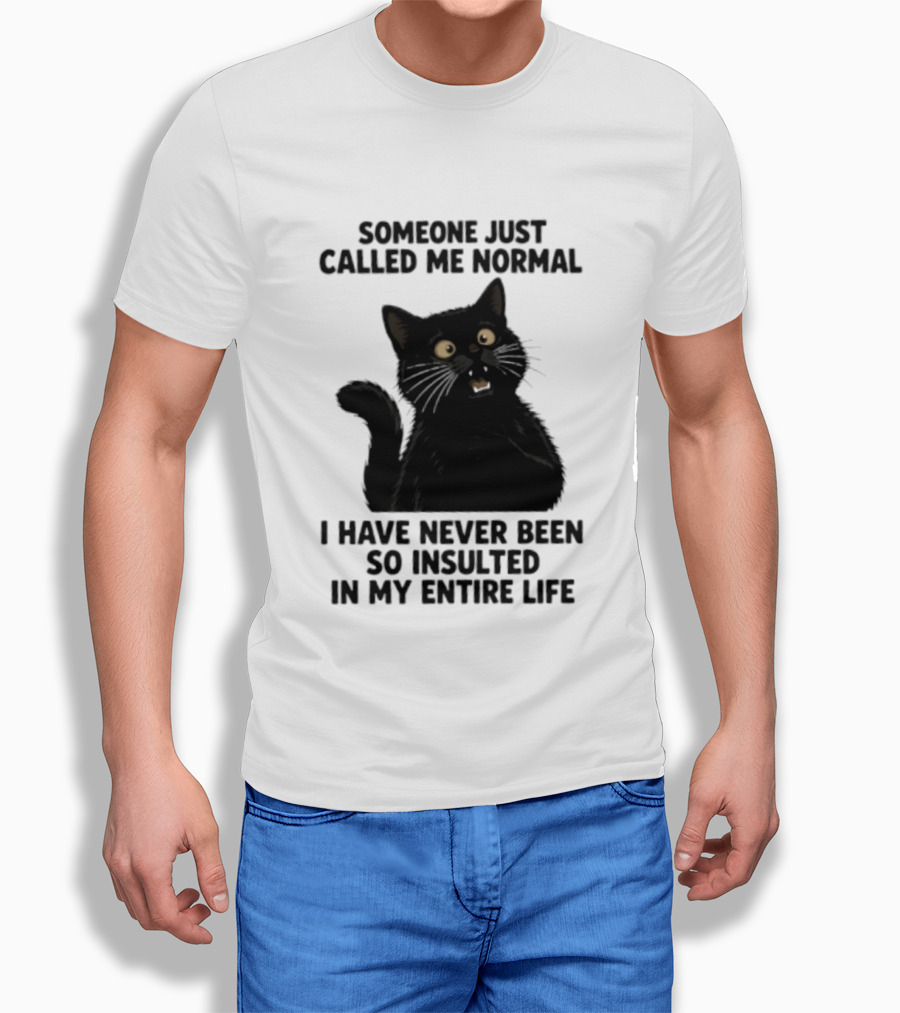 Someone Just Called Me Normal Black Cat Humor Never Been So Insulted In My Entire Life T-Shirt