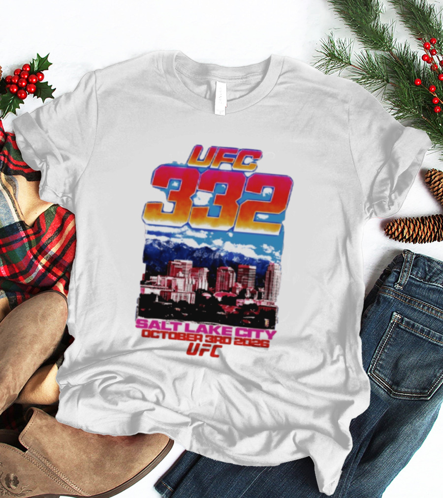UFC 332 Salt Lake City October 3rd 2026 Urban Skyline Event T-Shirt