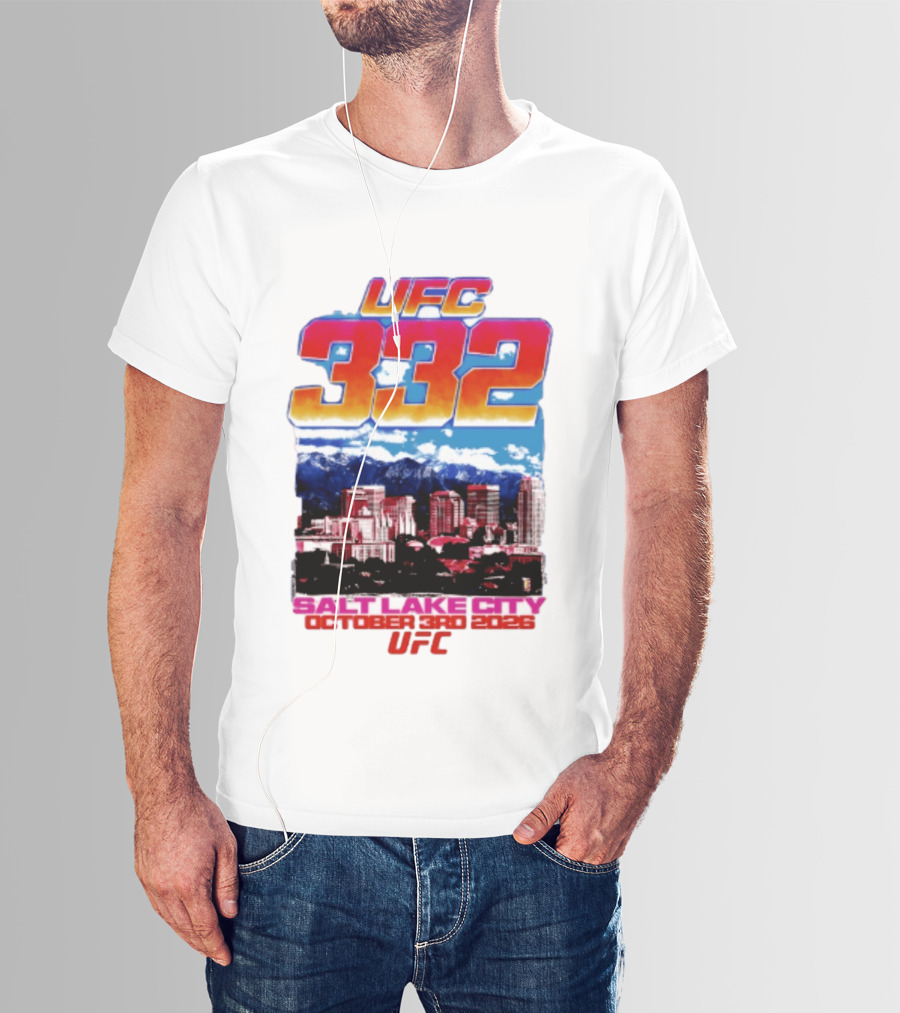 UFC 332 Salt Lake City October 3rd 2026 Urban Skyline Event T-Shirt