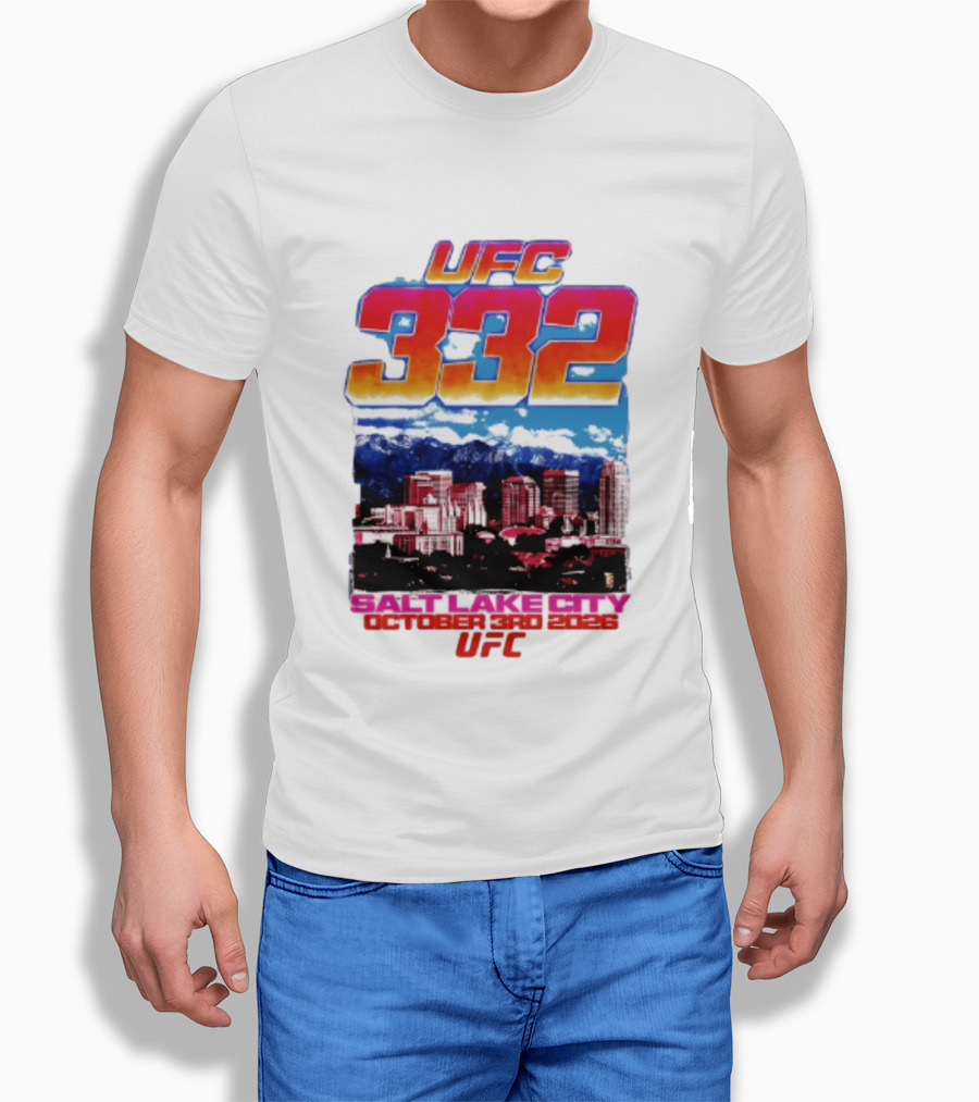 UFC 332 Salt Lake City October 3rd 2026 Urban Skyline Event T-Shirt