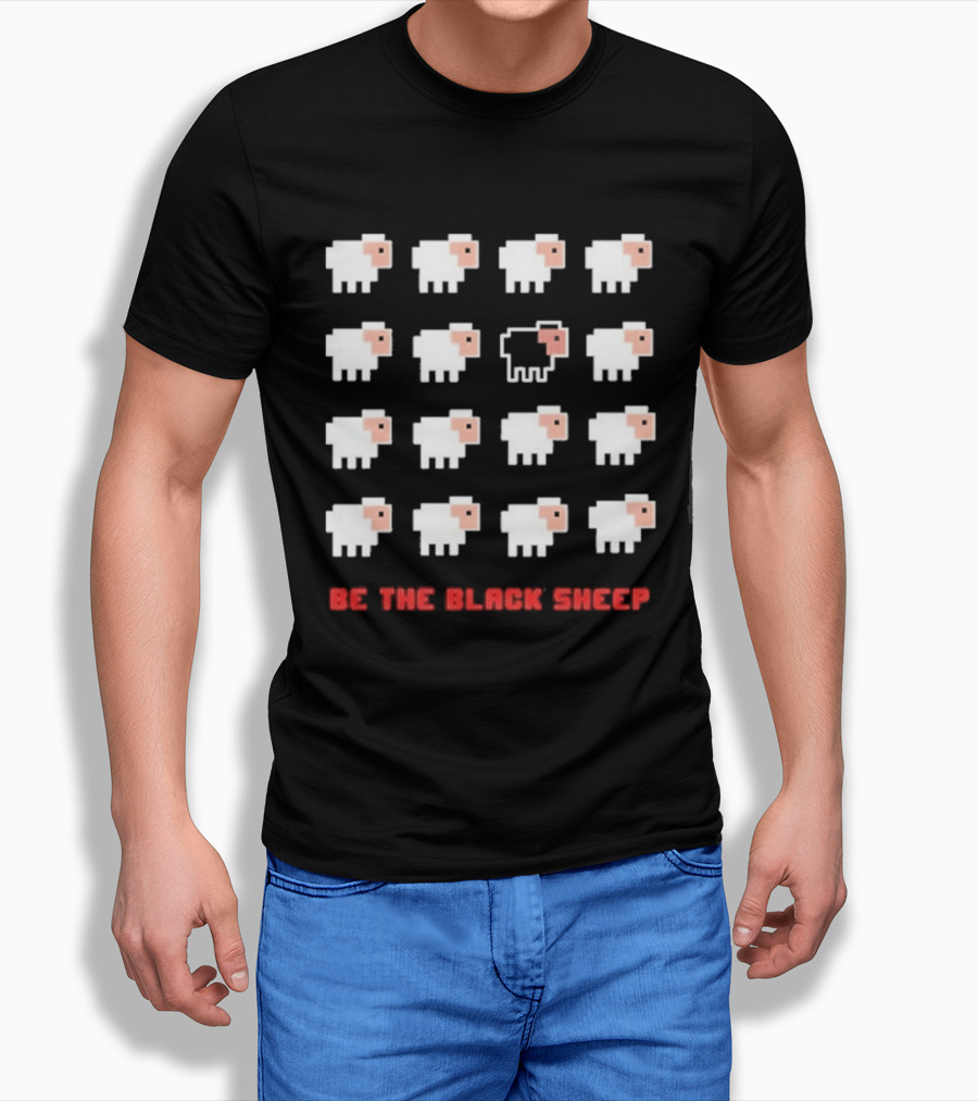 Be The Black Sheep Pixel Art Individualism Unique Lamb T-Shirt