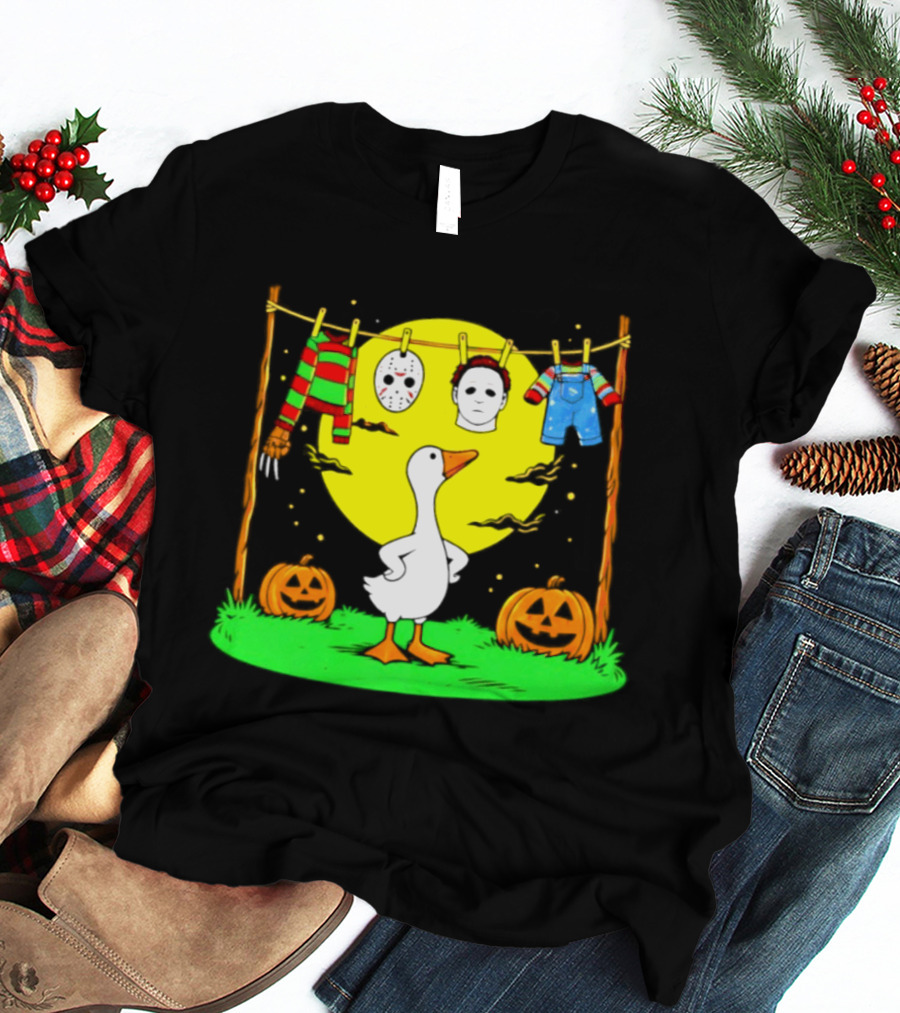 Goose Horror Halloween '26 Pumpkin Jason Freddy Chucky Outfits T-Shirt