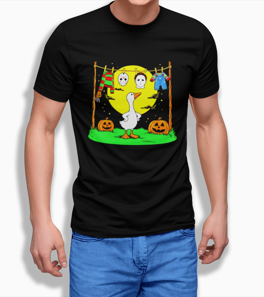 Goose Horror Halloween '26 Pumpkin Jason Freddy Chucky Outfits T-Shirt