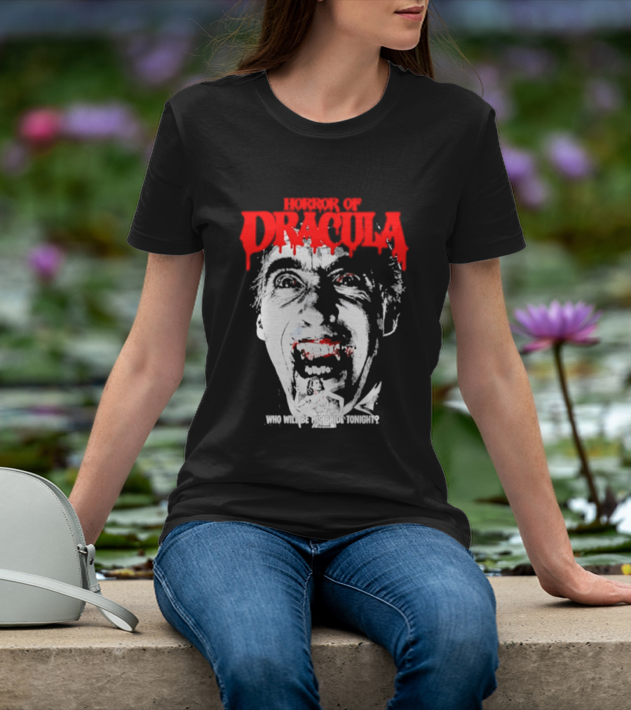 Horror Of Dracula Who Will Be His Bride Tonight Vintage Vampire Movie T-Shirt