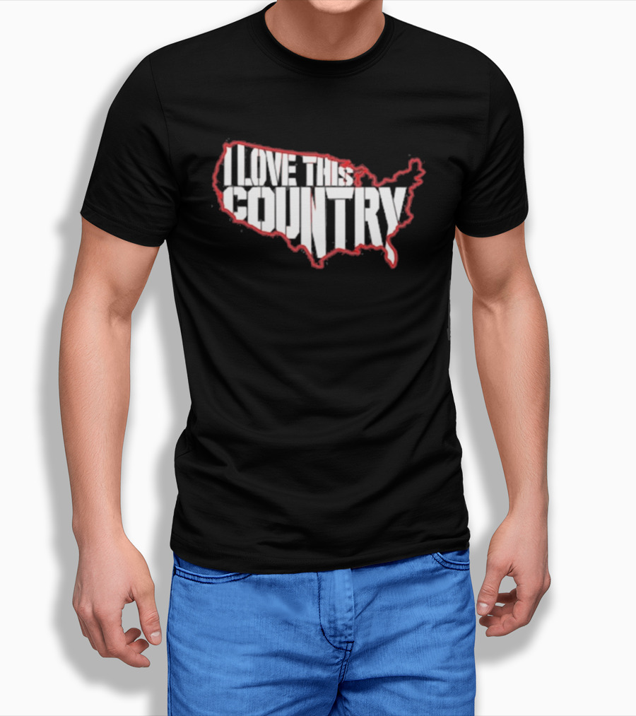 I Love This Country United States Map T-Shirt