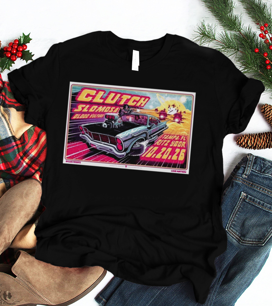 Clutch Slomosa Blood Vulture Tampa FL Ritz Ybor 10 20 26 Live Nation Promo Car T-Shirt