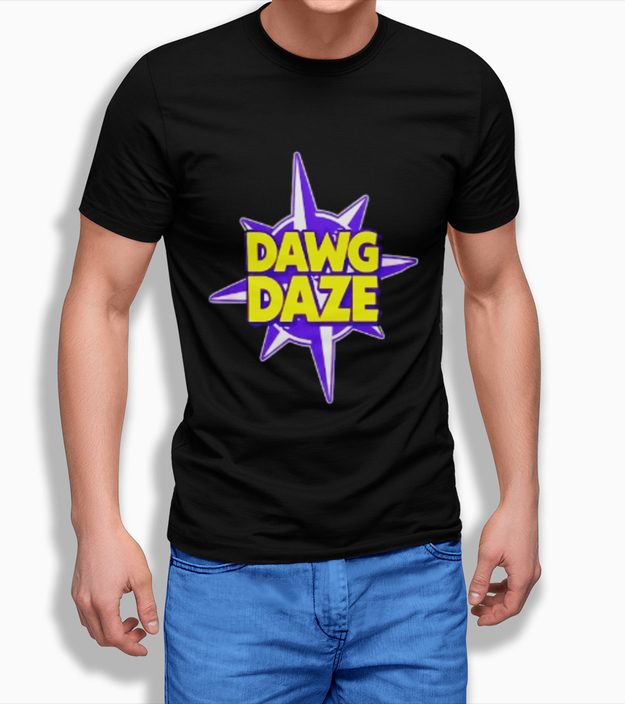 Dawg Daze University Campus Orientation Purple And Yellow Starburst T-Shirt