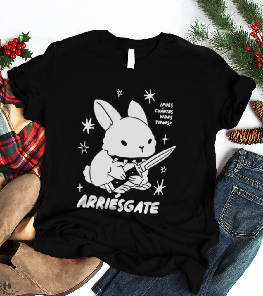 Dulce Nopronto ¿Pues Cuántas Vidas Tienes Arriésgate Conejo Cuchillo Kawaii Estrellas T-Shirt