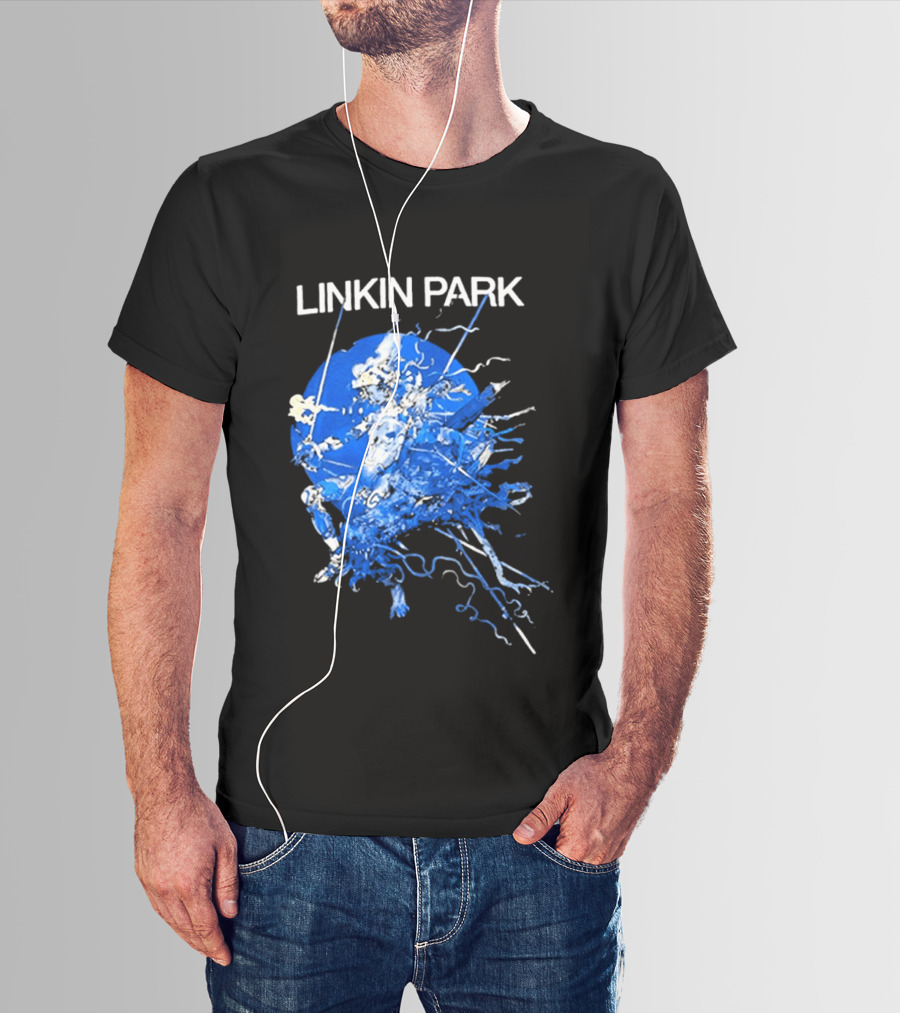 Linkin Park Katsuya Terada Blue Abstract Art Collaboration T-Shirt