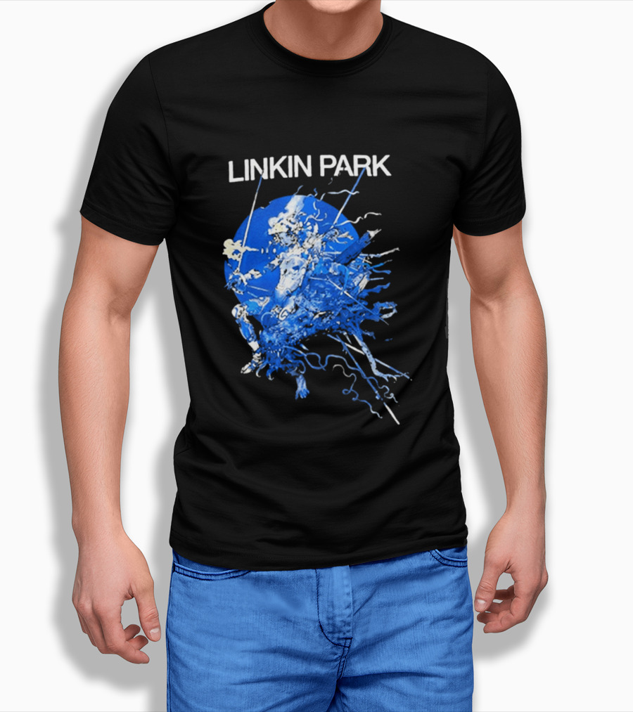Linkin Park Katsuya Terada Blue Abstract Art Collaboration T-Shirt