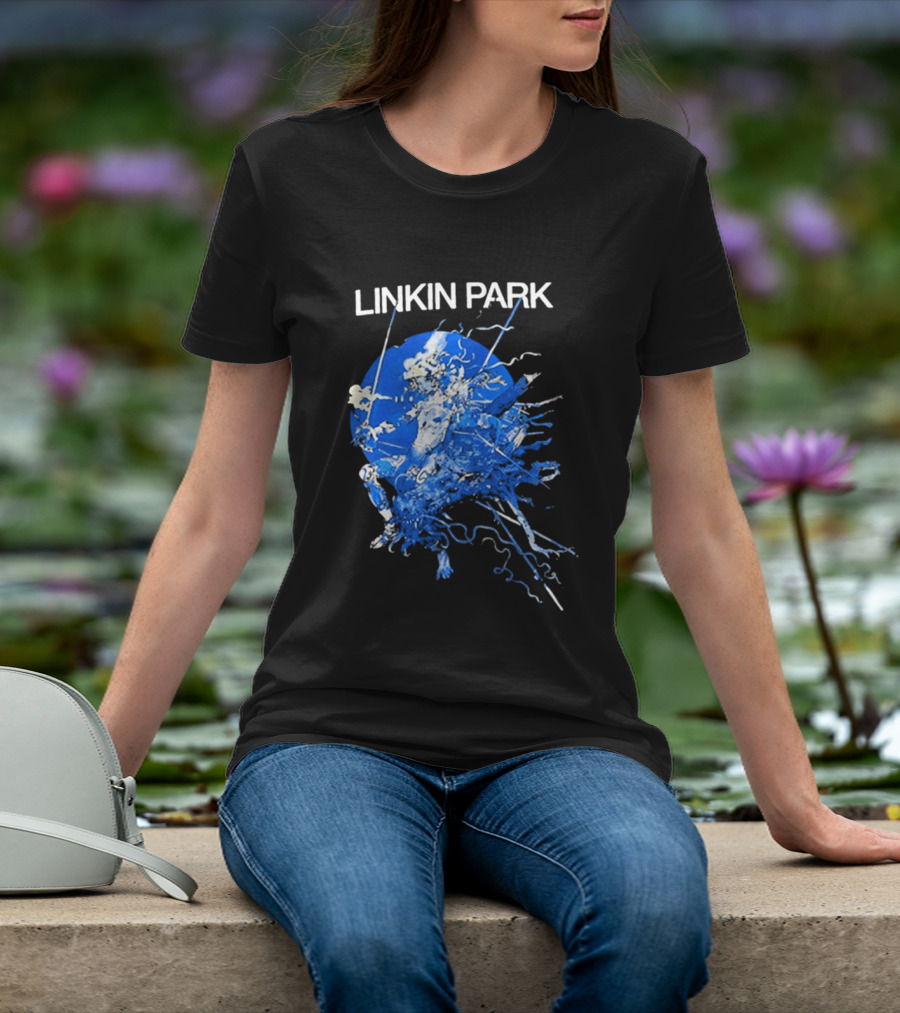 Linkin Park Katsuya Terada Blue Abstract Art Collaboration T-Shirt