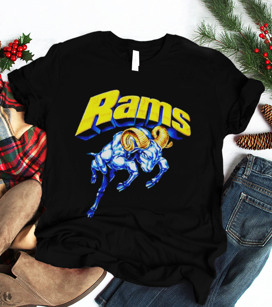 Rams Blue Horn Sports Los Angeles Fan T-Shirt