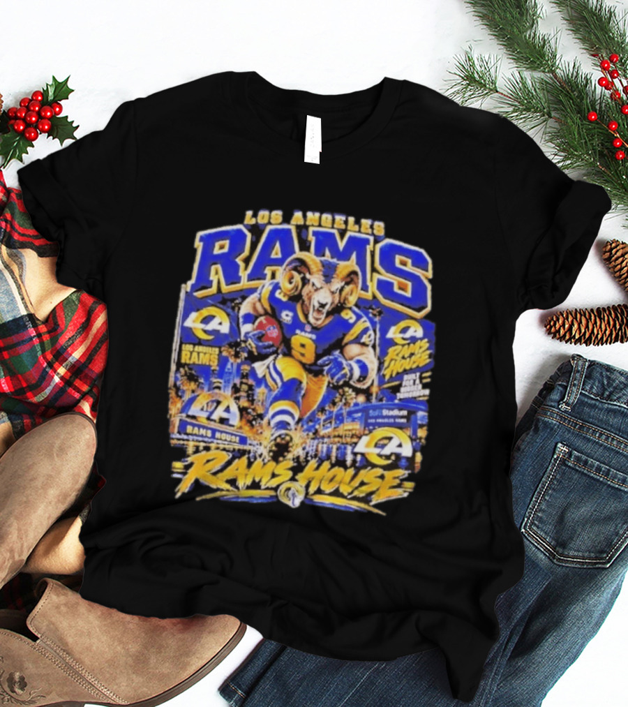 Los Angeles Rams House Ram Mascot SoFi Stadium Football Fan Gear T-Shirt