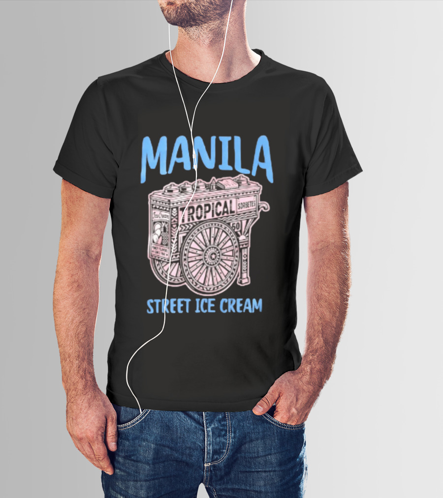 Manila Tropical Sorbetes Vintage Cart Street Ice Cream T-Shirt
