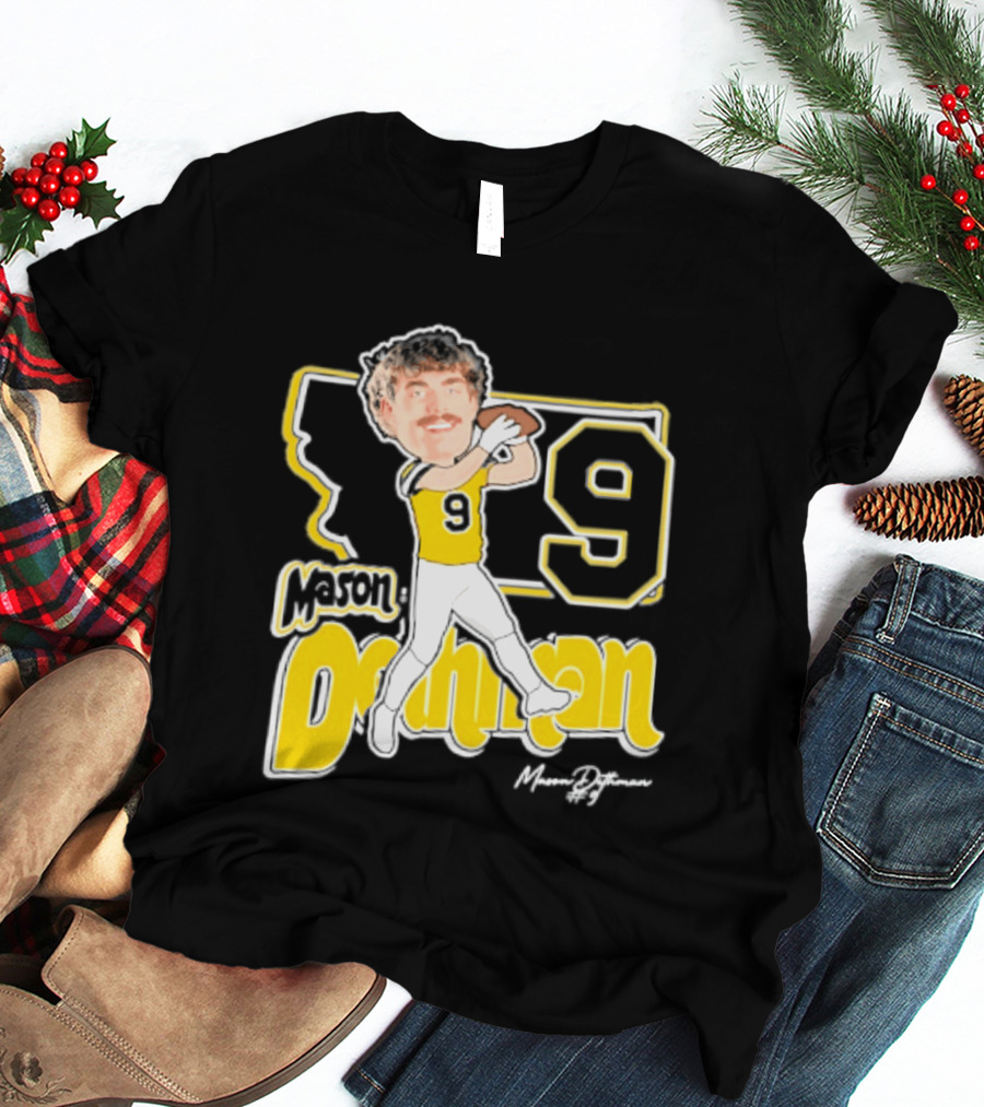 Mason Dethman Montana State Bobcats Caricature 2026 Number 9 Football T-Shirt