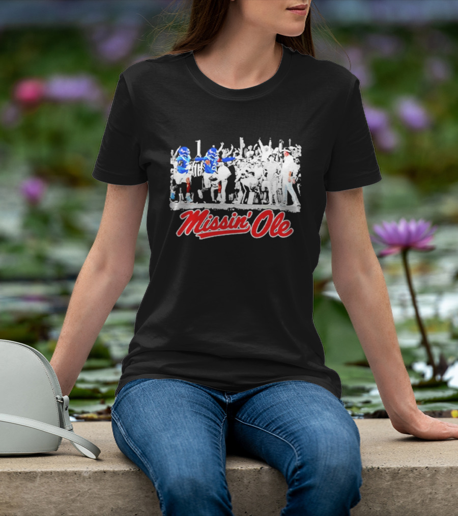 Missin Ole Miss Football Sideline Game Day Enthusiasts T-Shirt