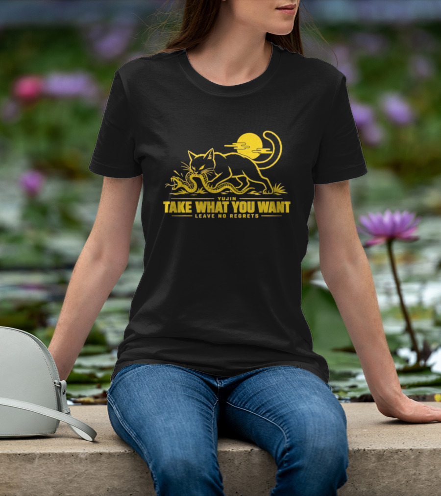 Yujin Take What You Want Leave No Regrets Cat And Snake Sun Scene T-Shirt
