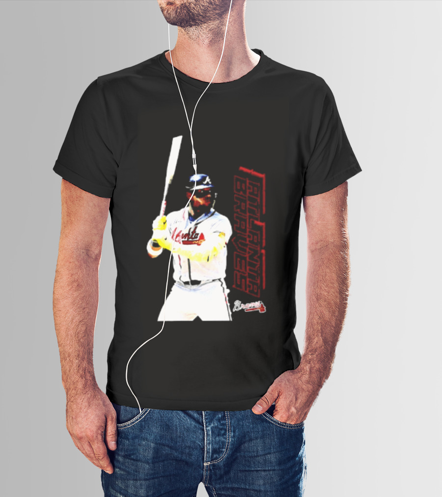 Ronald Acuña Jr Atlanta Braves Swing Action Baseball Player T-Shirt