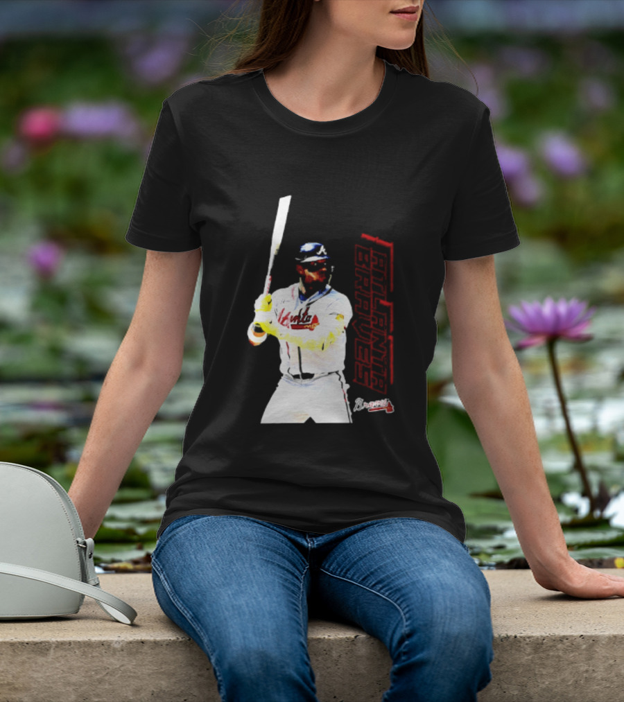 Ronald Acuña Jr Atlanta Braves Swing Action Baseball Player T-Shirt