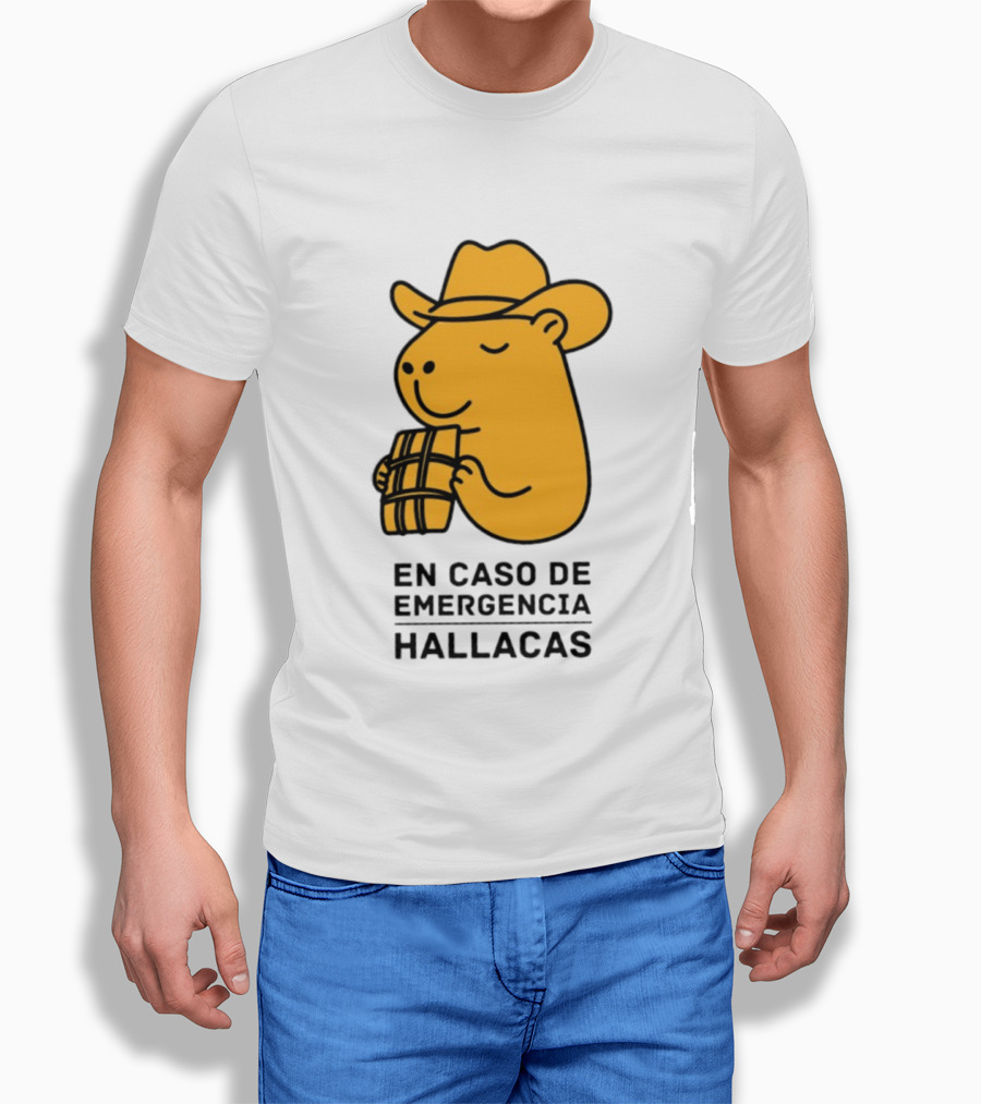 En Caso De Emergencia Hallacas Capybara Cowboy Hat T-Shirt
