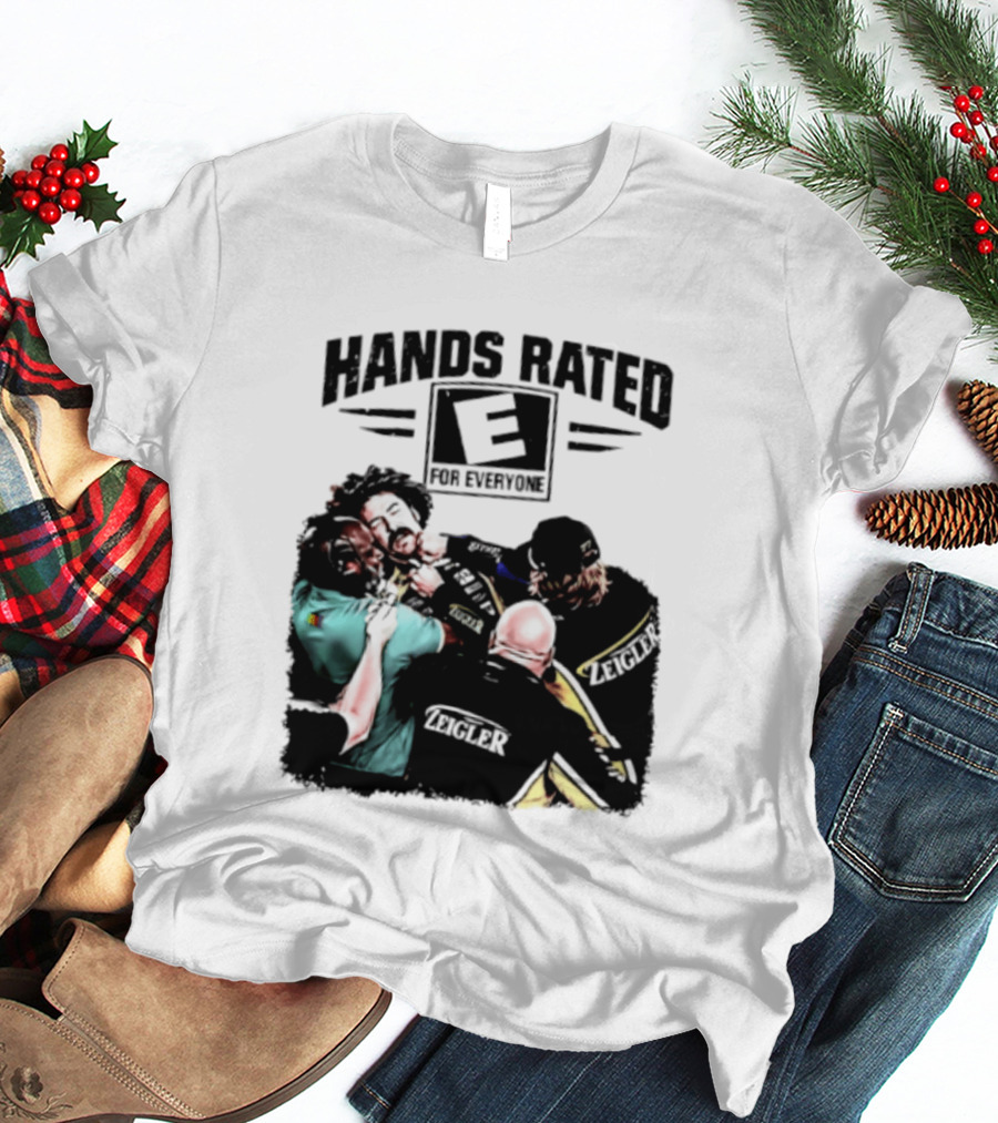 Hands Rated E For Everyone NASCAR Racing Brawl Scene T-Shirt