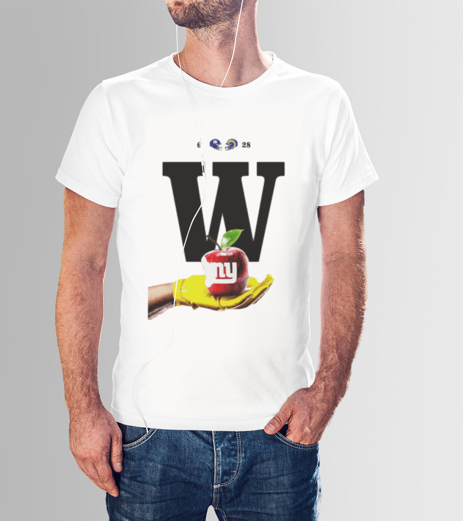 Los Angeles Rams W Over New York Giants Big Apple Victory T-Shirt