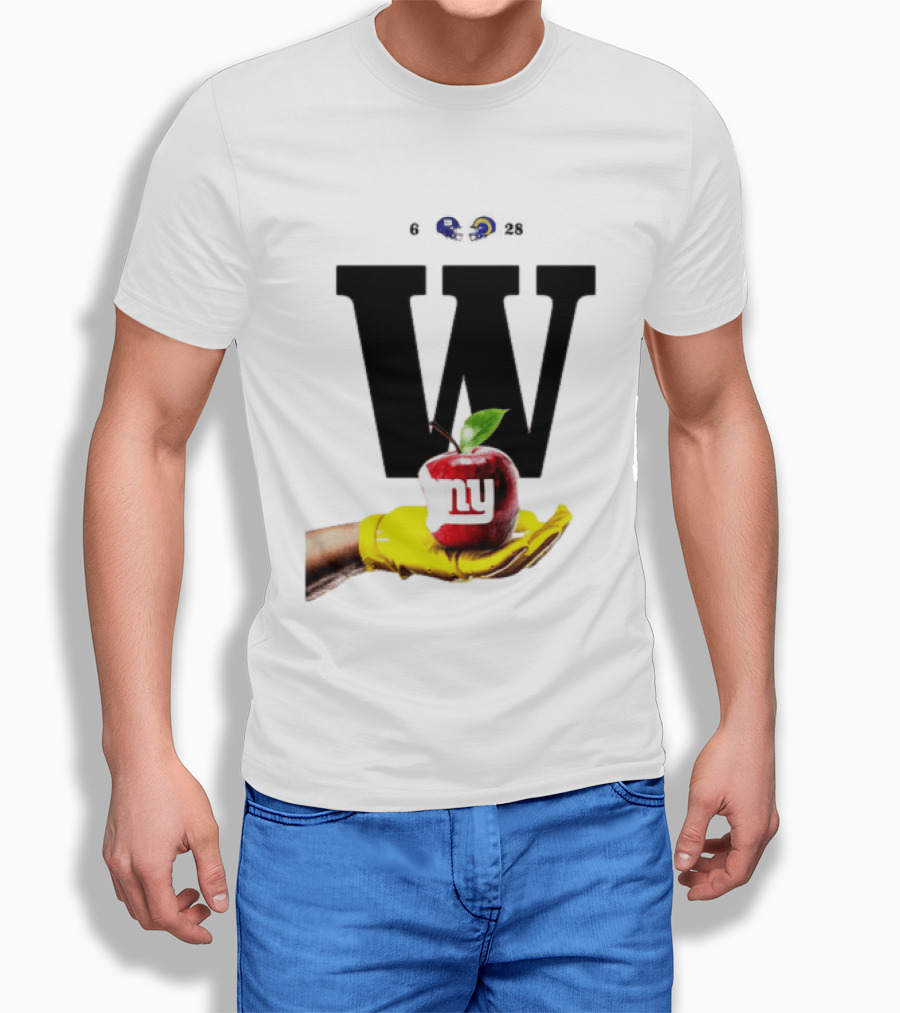 Los Angeles Rams W Over New York Giants Big Apple Victory T-Shirt