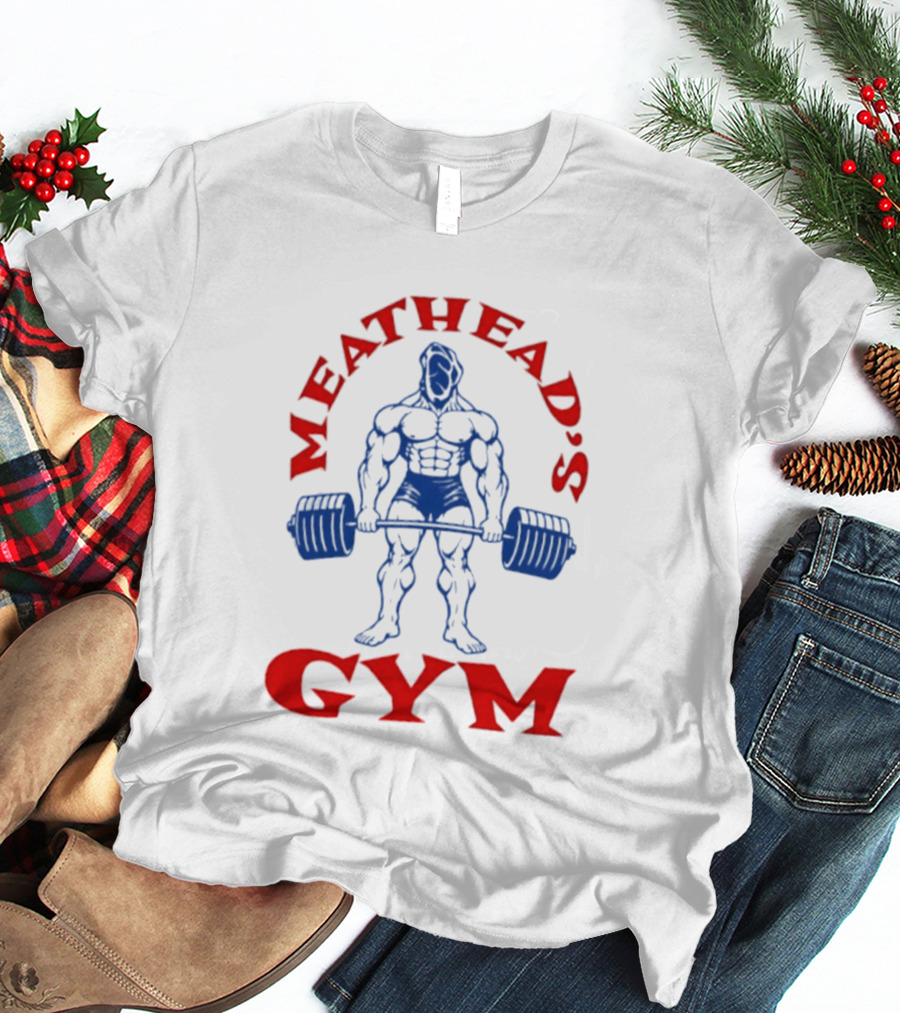 Meathead's Gym Bodybuilder Weightlifter Icon Bold Powerlifting Strength T-Shirt