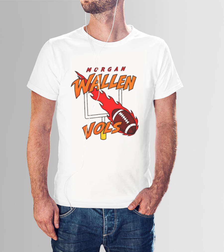 Morgan Wallen Vols Football Tennessee Volunteers Flaming Football Goalpost T-Shirt