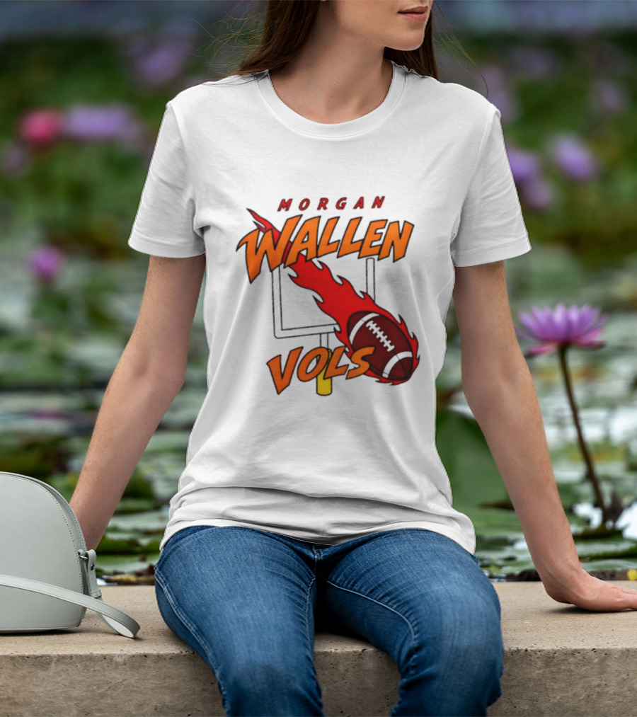 Morgan Wallen Vols Football Tennessee Volunteers Flaming Football Goalpost T-Shirt
