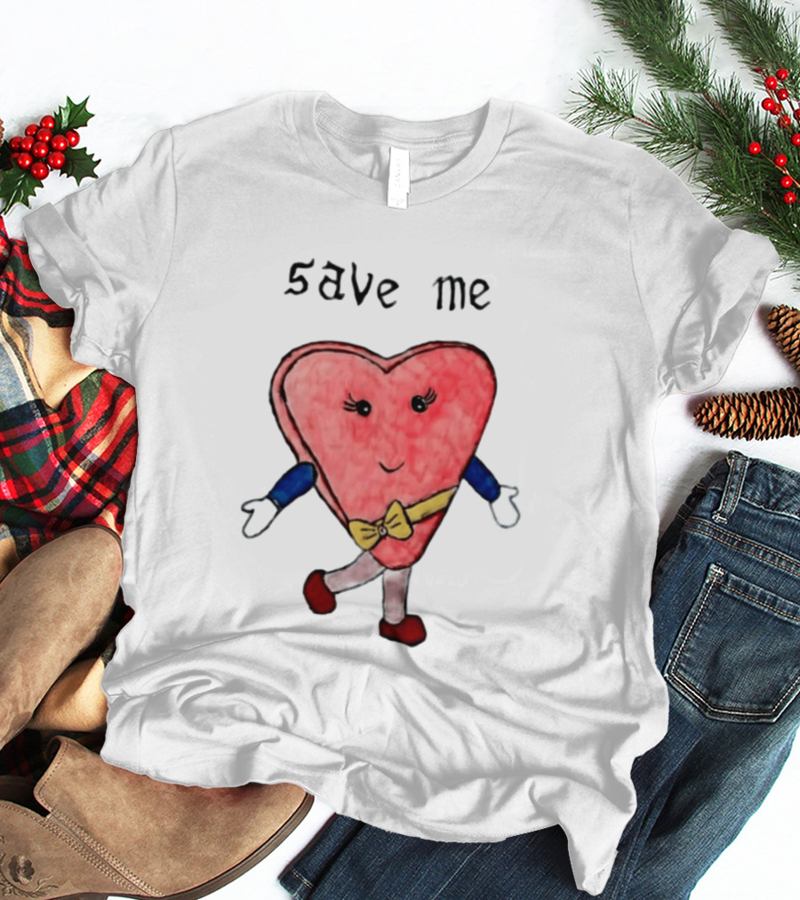 Save Me Heart Cartoon With Bowtie And Arms T-Shirt