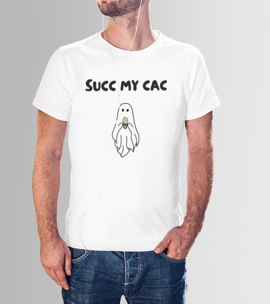 Succ My Cac Ghost Holding Cactus T-Shirt