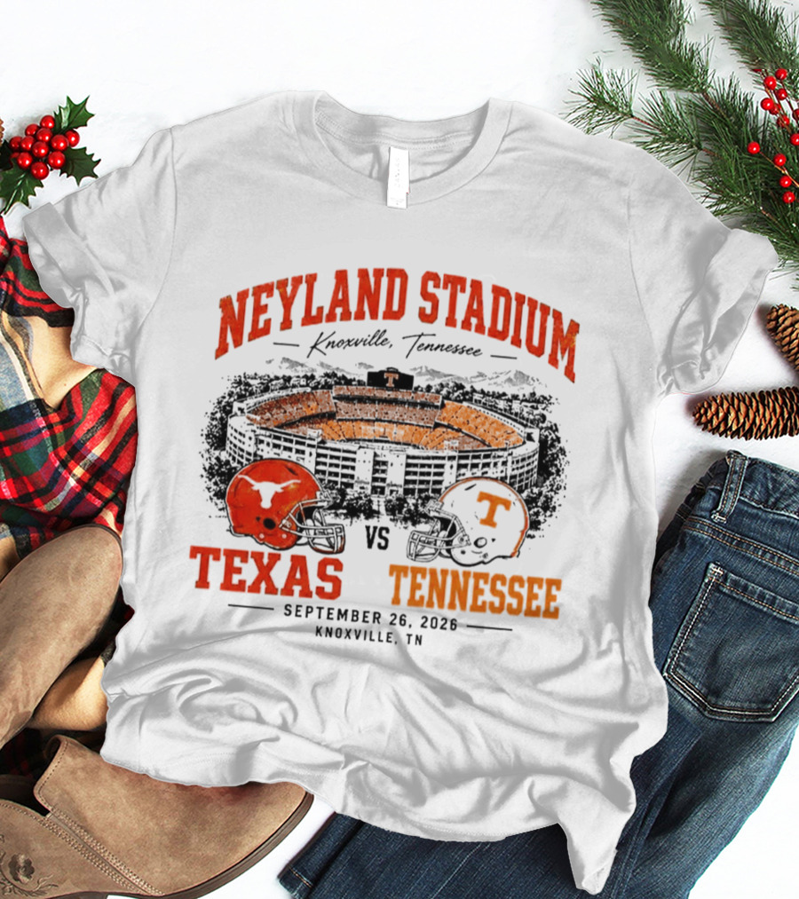 Neyland Stadium Knoxville Texas Vs Tennessee September 26 2026 Matchup T-Shirt