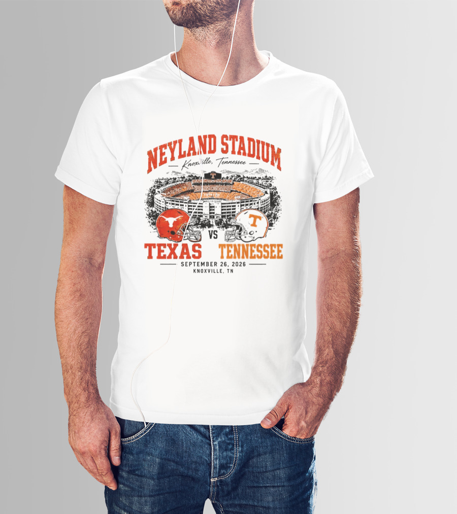 Neyland Stadium Knoxville Texas Vs Tennessee September 26 2026 Matchup T-Shirt