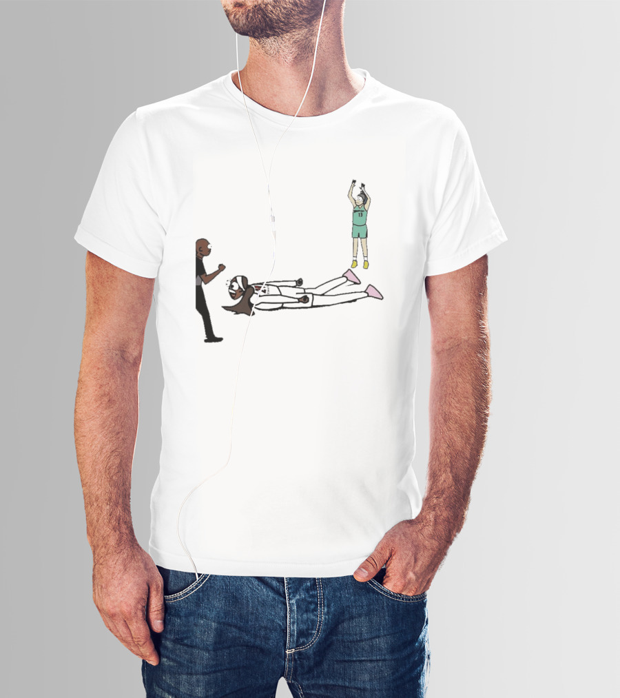 WNBA Basketball Player Tantrum Meme Cartoon Court Moment T-Shirt