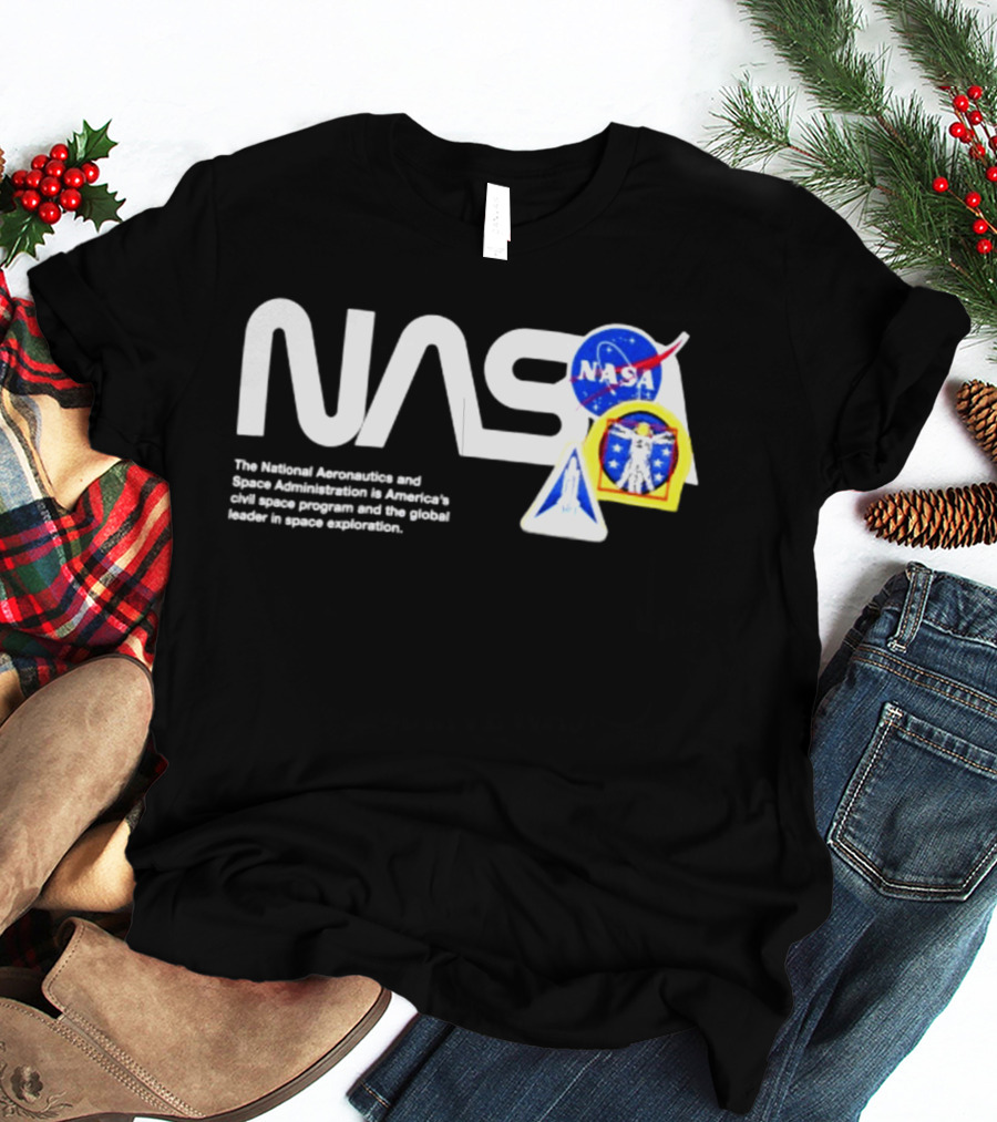NASA Galaxy Essential Alpha Industries Store Iconic Space Patches T-Shirt