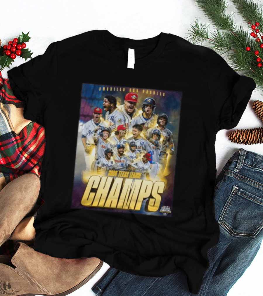 Amarillo Sod Poodles 2023 Texas League Champs Team Celebration T-Shirt