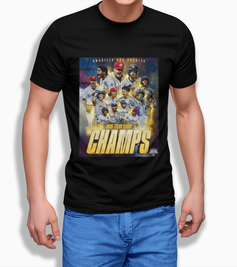 Amarillo Sod Poodles 2023 Texas League Champs Team Celebration T-Shirt