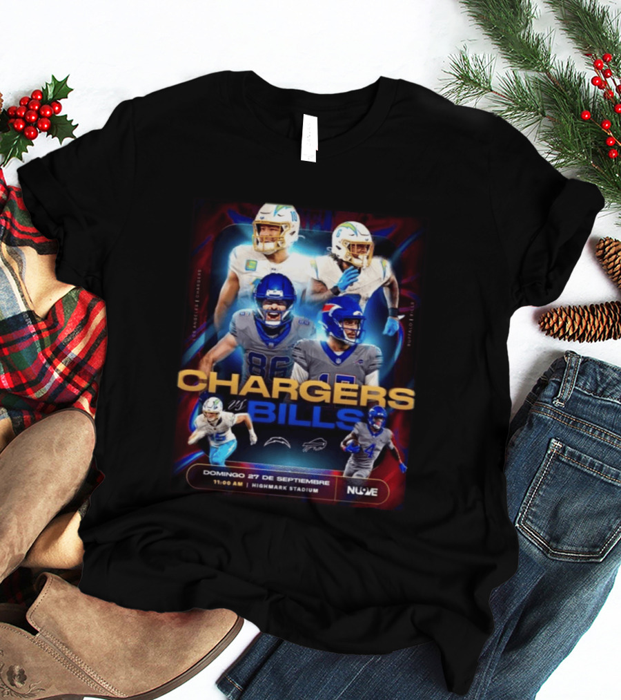 Los Angeles Chargers Vs Buffalo Bills Domingo 27 De Septiembre Highmark Stadium T-Shirt